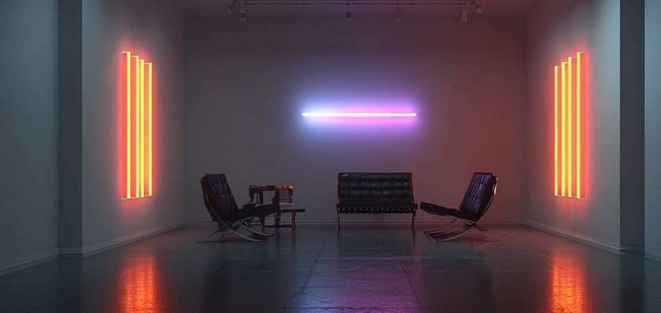 Minimalist neon wall art installation kits