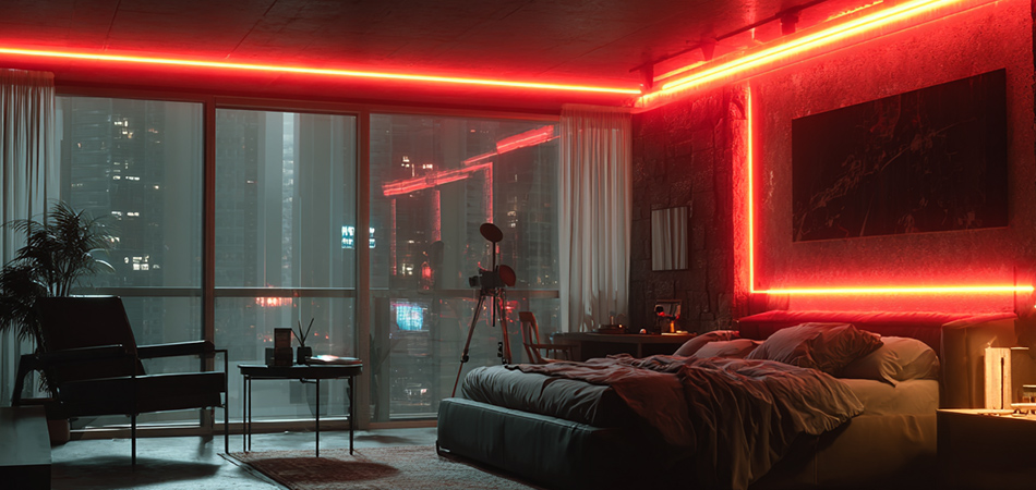 Smart app-controlled neon LED strip lights