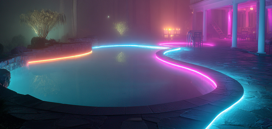 IP67-rated neon LED strip lights for pools