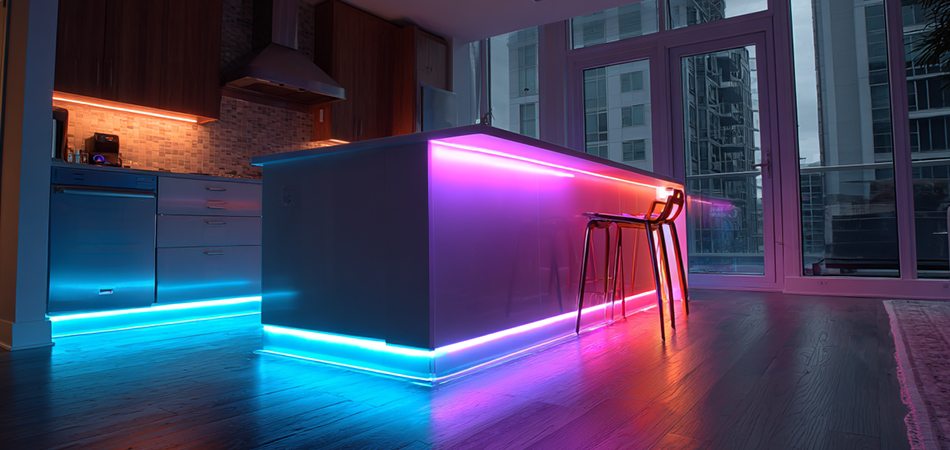 Ultra-thin neon LED strip lights for edges