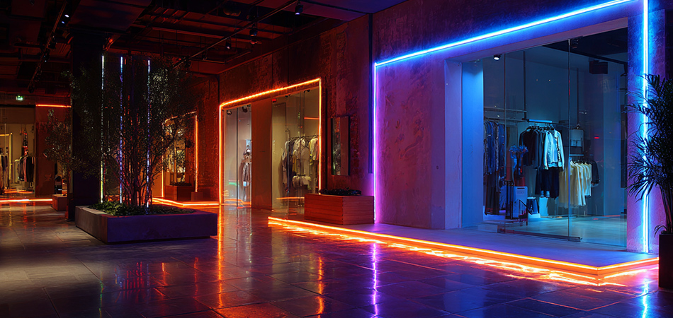 Energy-saving silicone neon strips for retail displays
