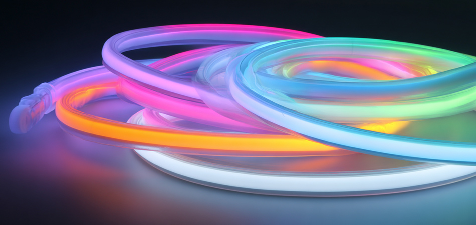 High-lumen silicone neon strips with low wattage