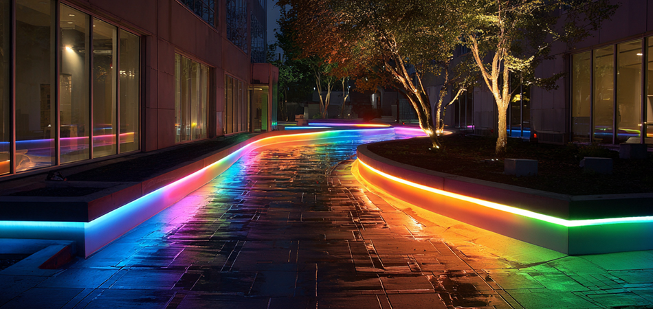 Solar-powered outdoor silicone neon strip kits