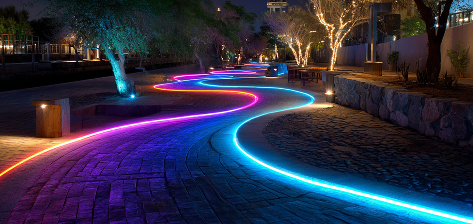 Outdoor silicone neon strips for landscape lighting