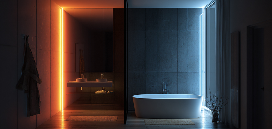 Waterproof silicone neon strips for bathrooms