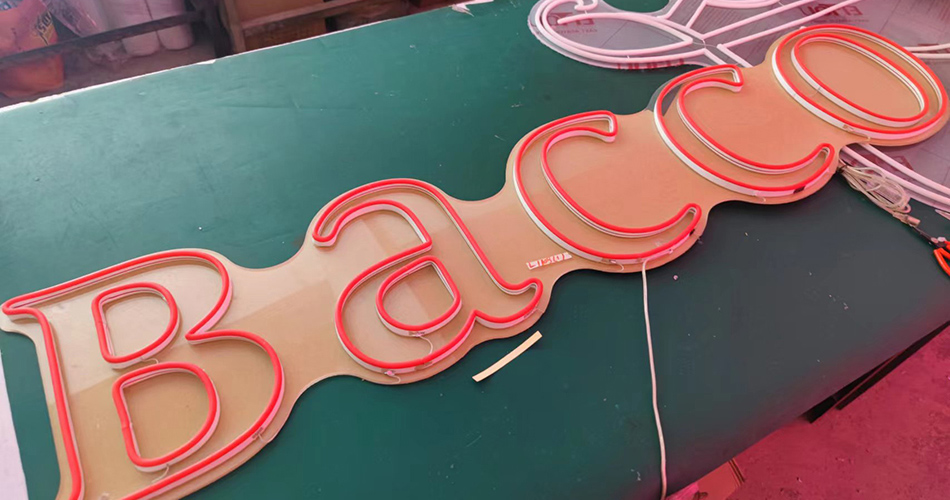 Custom neon bar signs with dimmable RGB lighting
