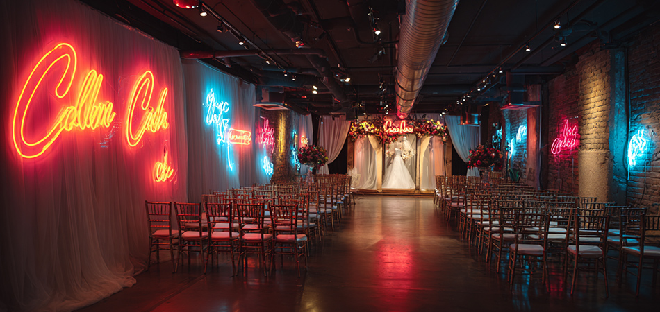 Personalized custom neon signs for wedding backdrops