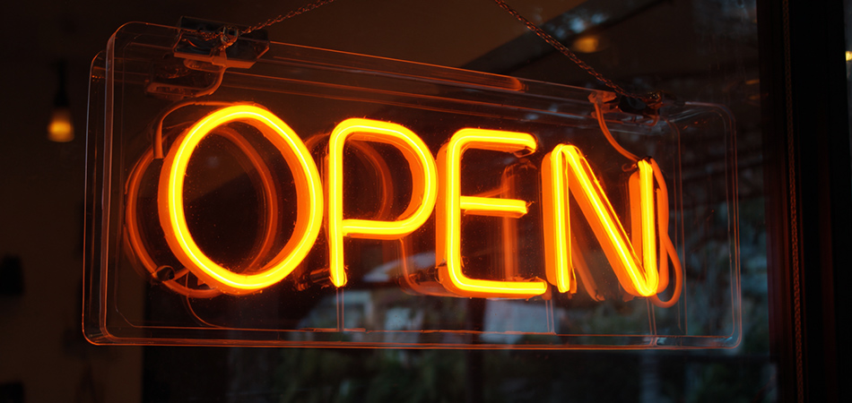 Energy-saving neon open sign for 24-hour stores
