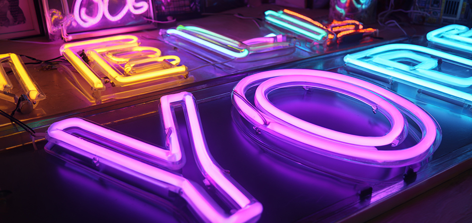 Dimmable neon letters with remote color control