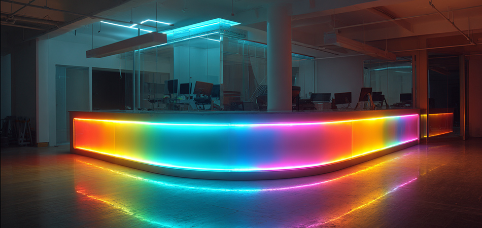 Bendable RGB neon light strips for curved surfaces