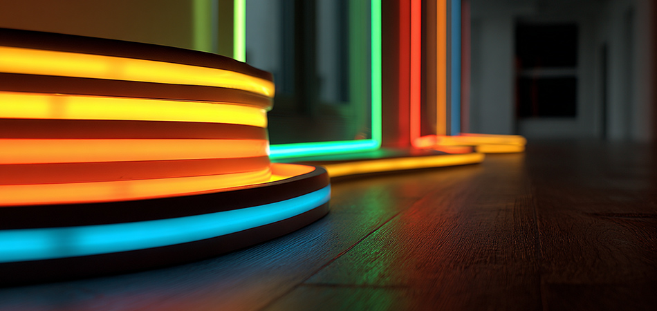 Custom-length cuttable neon strip connectors