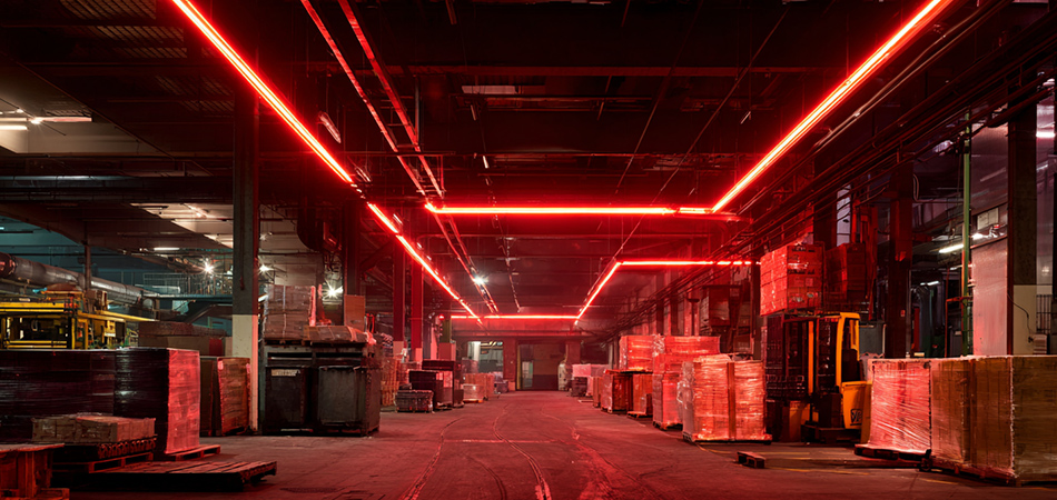 Industrial flexible neon strips for warehouses