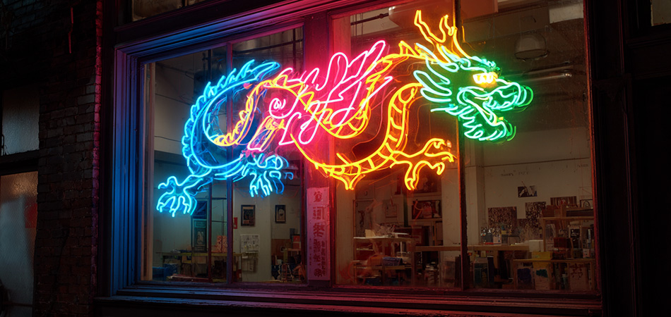 Solar-powered waterproof neon storefront signs