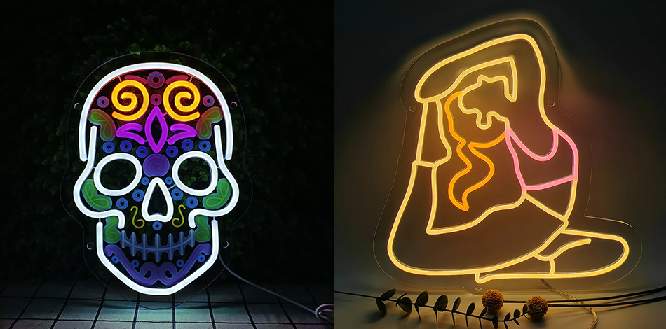 Branded neon signage for cafe counter displays