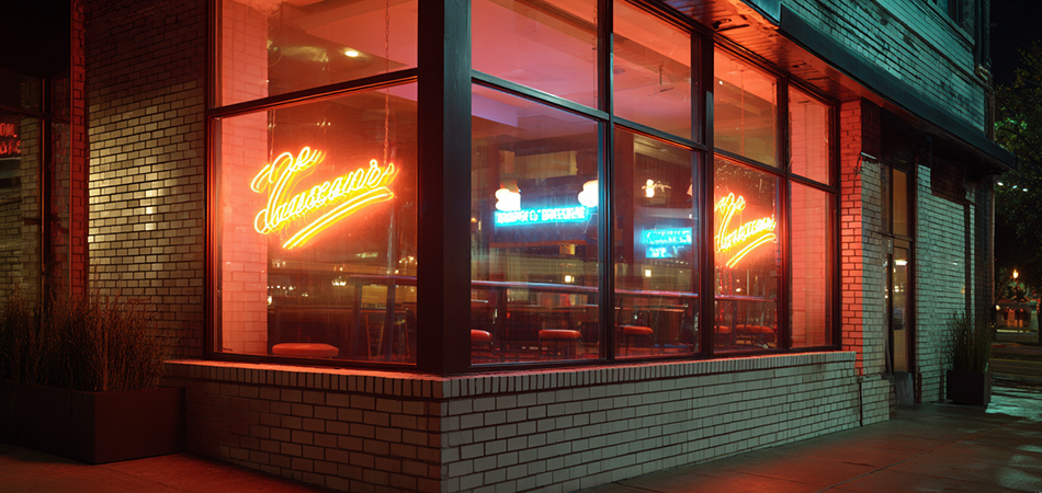 Neon open signs for 24-hour restaurant windows