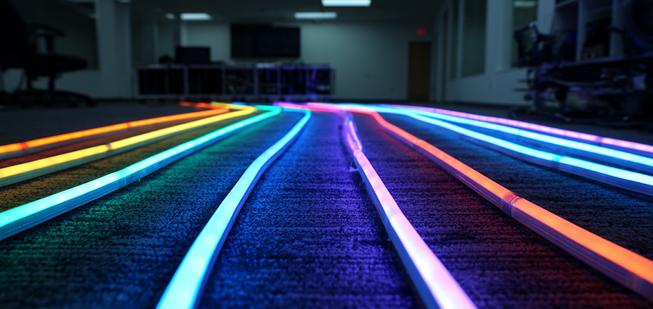 Solderless cuttable RGB neon flex systems