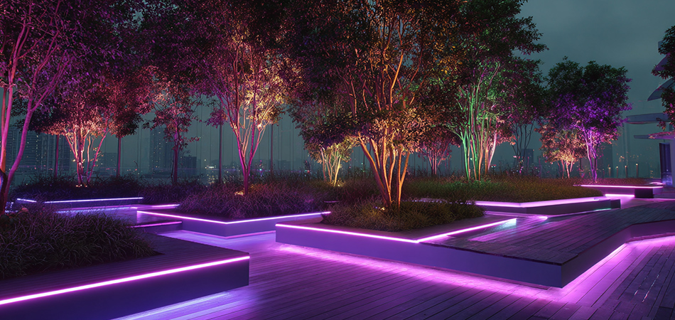 UV-resistant IP68 neon strips for outdoor landscapes