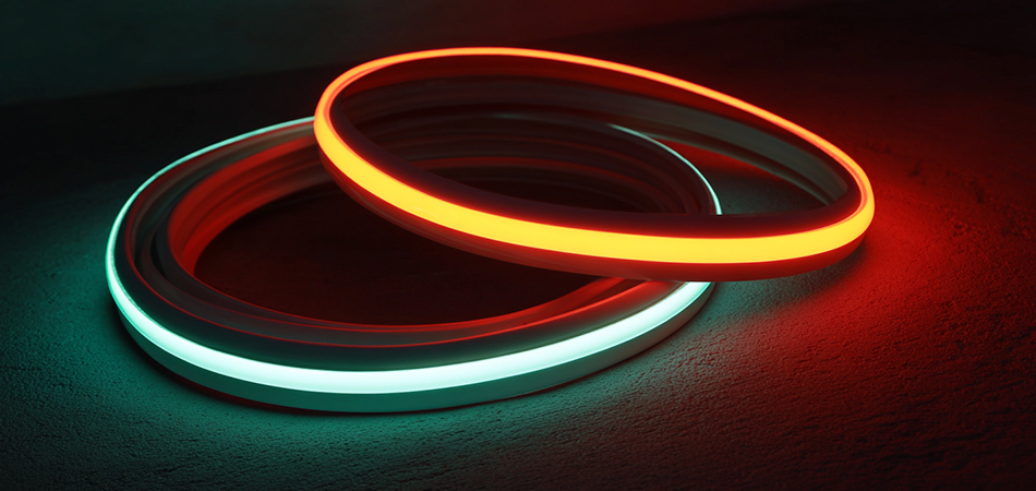 Dimmable waterproof neon strips with adhesive backing