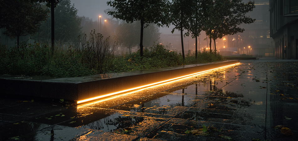 Modular IP68 neon lighting systems for gardens