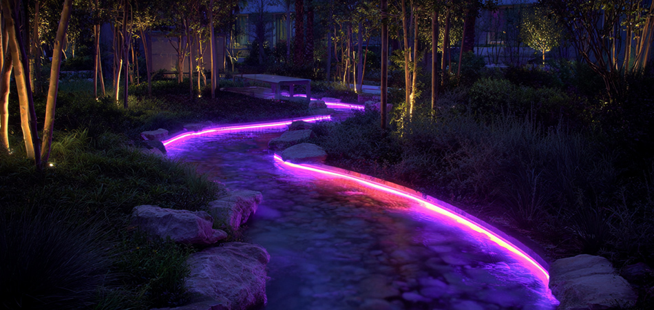 Timer-enabled waterproof neon garden lighting