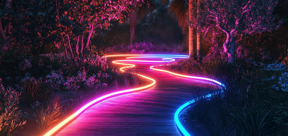Waterproof solar neon lights for flowerbed accents