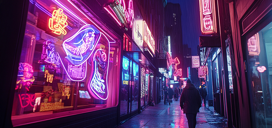 Customizable neon signage with corporate branding