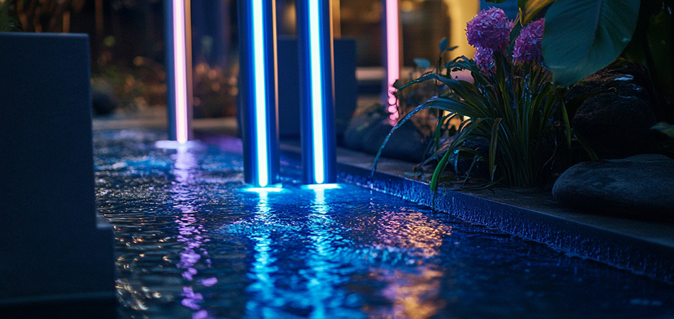 Submersible IP67 neon tubes for fountain lighting