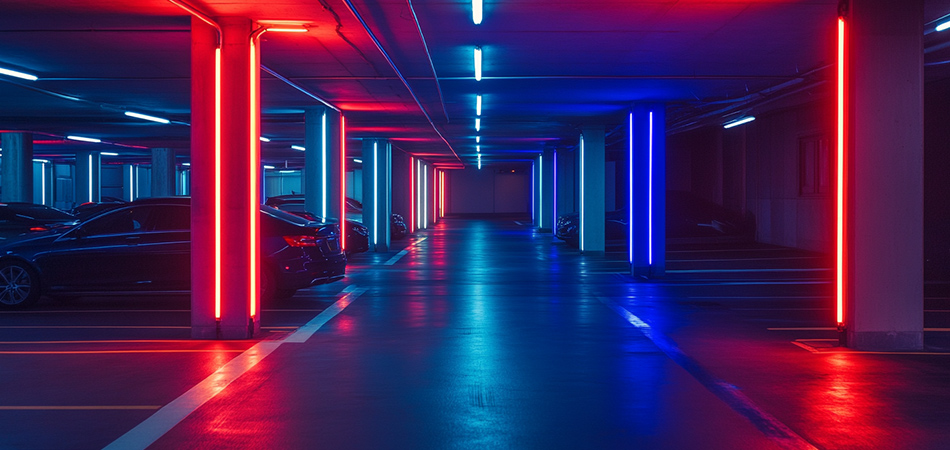 High-lumen IP67 neon tubes for parking lots