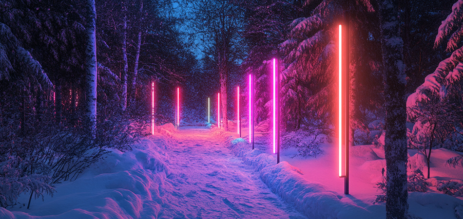 Freeze-proof neon tubes for winter landscapes