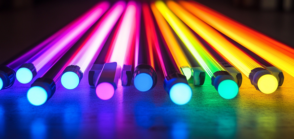 Programmable RGB neon tubes with dynamic effects