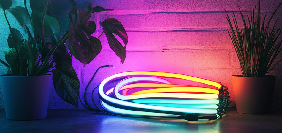 Mini neon light multicolored