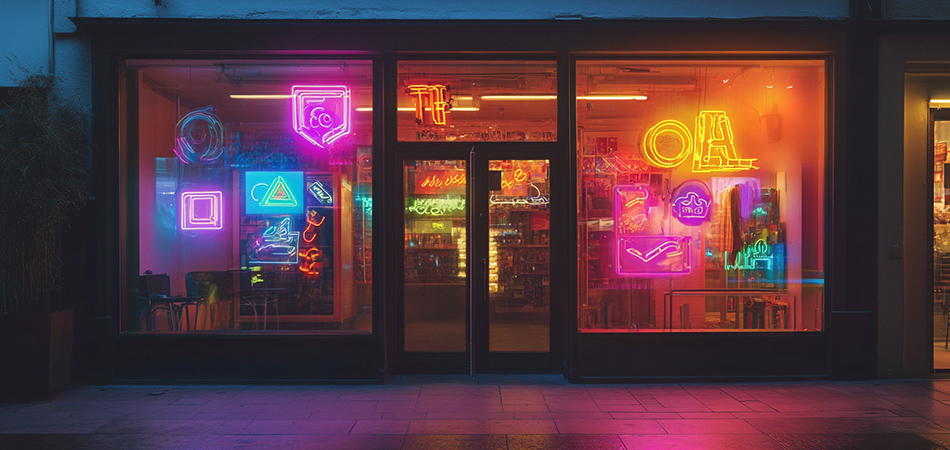Mini neon light for shop window