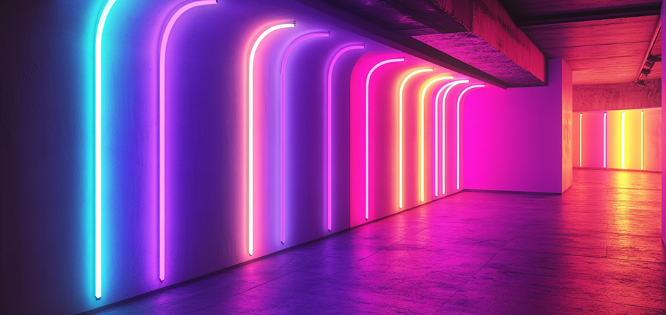 Easy-install outdoor neon wall lights