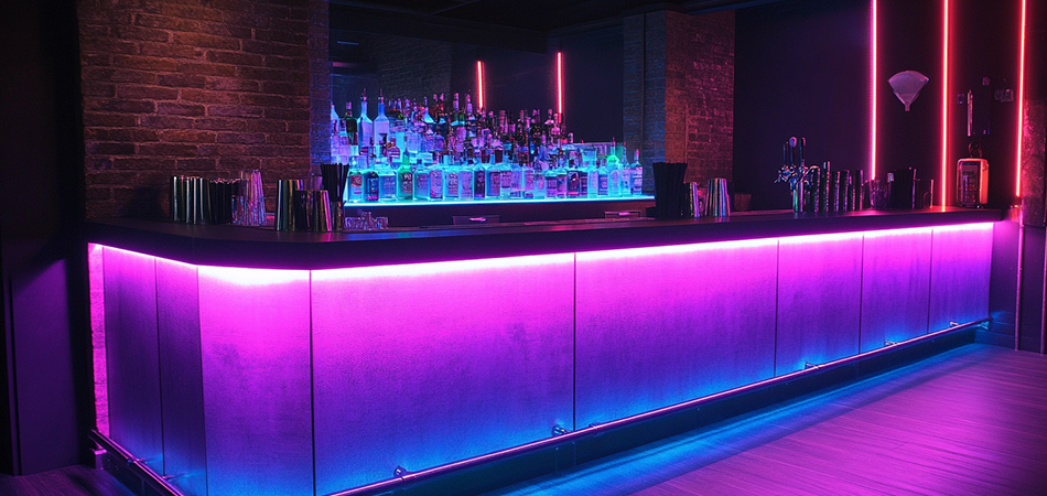 LED neon tubes for bar counters