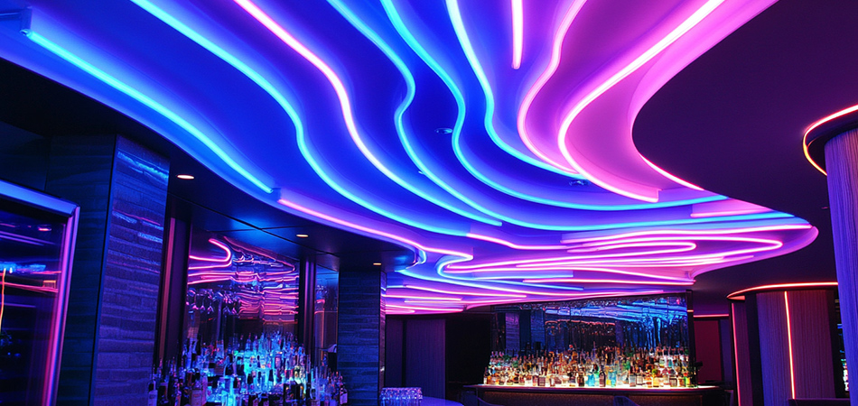 Low voltage neon ceiling designs