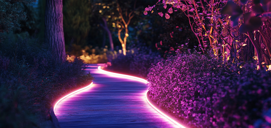 Safe low voltage neon garden lights