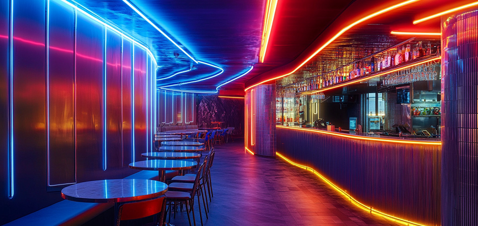 Bendable neon for curved signage