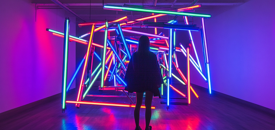 Bendable LED neon art installations