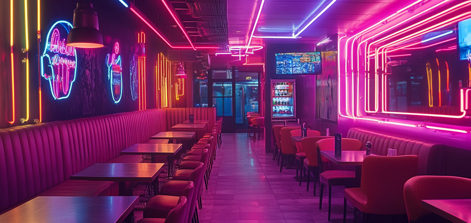 High-brightness neon warehouse lighting
