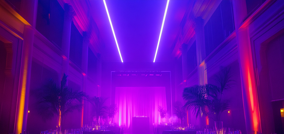 Neon wedding photo booth lighting