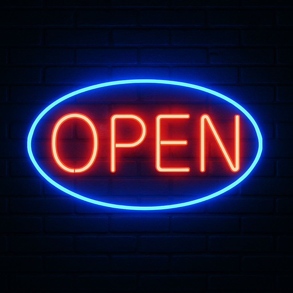 open sign