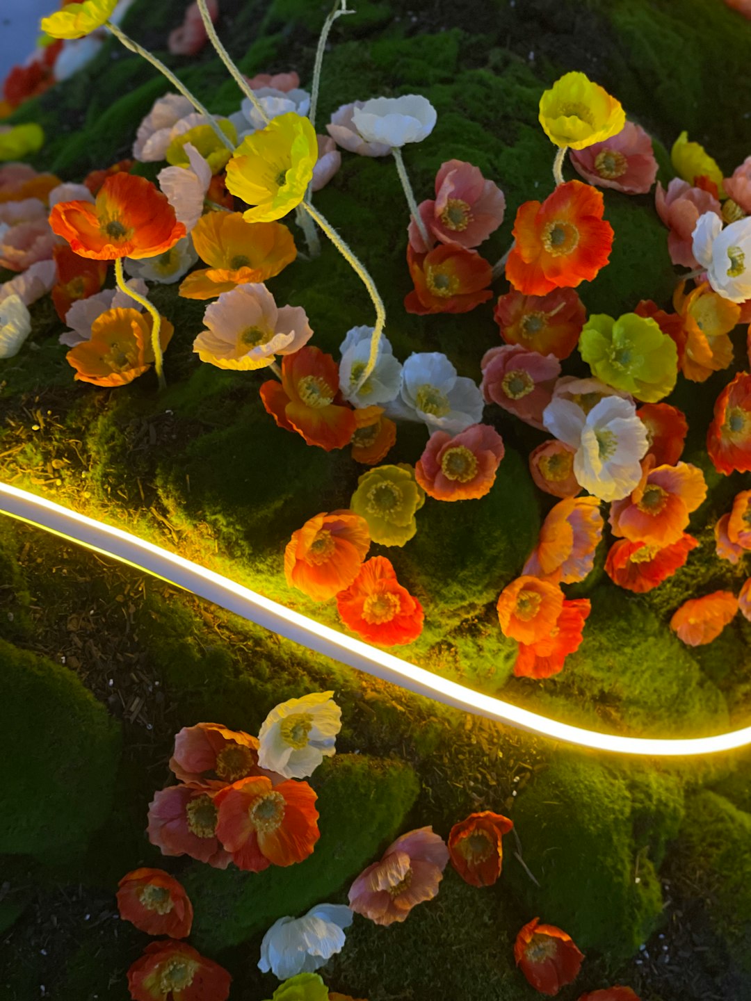 Solar-powered outdoor neon garden lights