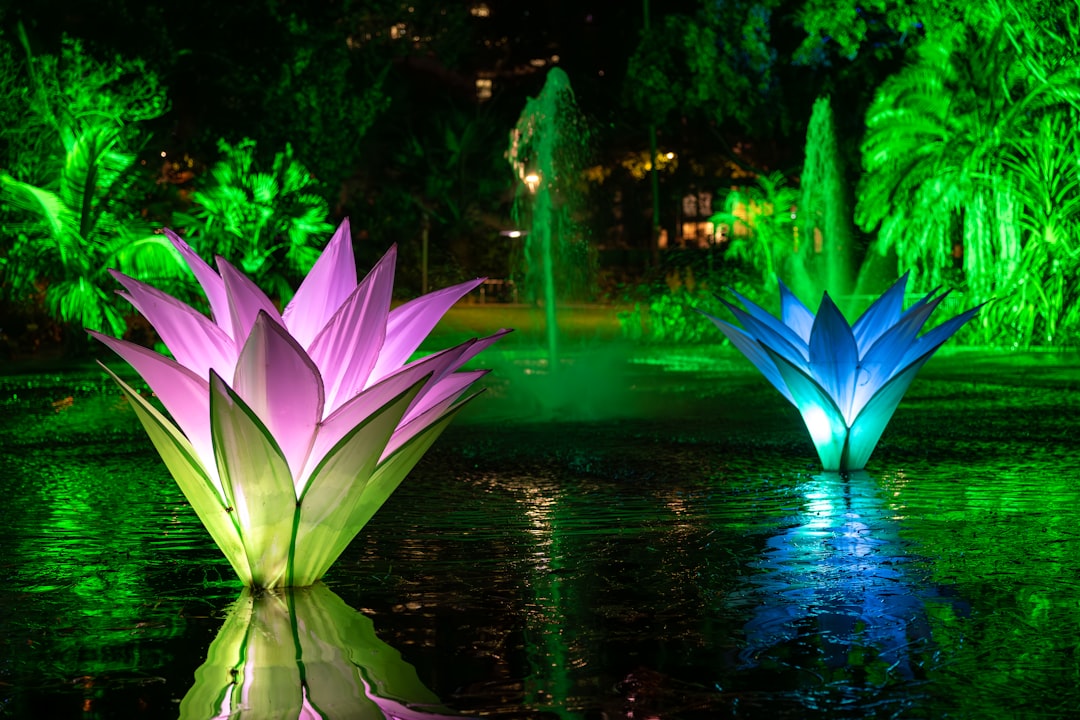 Solar-powered outdoor neon garden lights