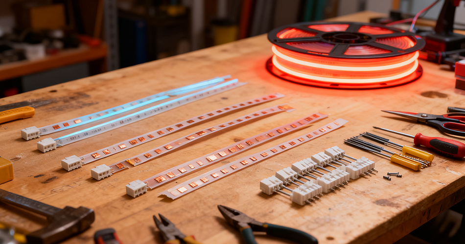 Cuttable neon flex strip rolls