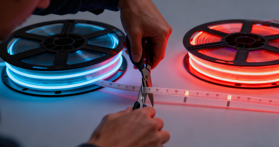 Cuttable neon flex strip rolls