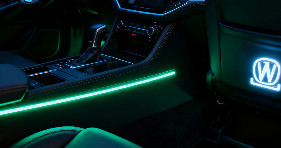 Neon flex strips for car interiors