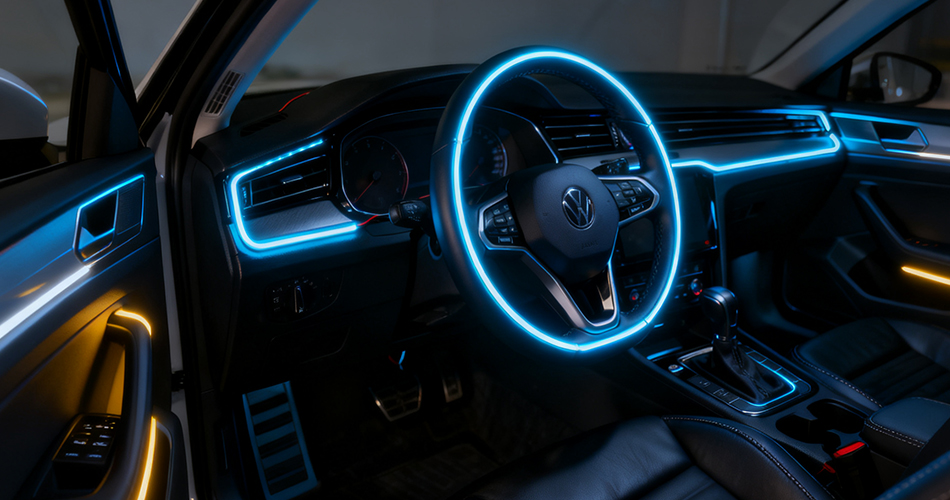 Neon flex strips for car interiors