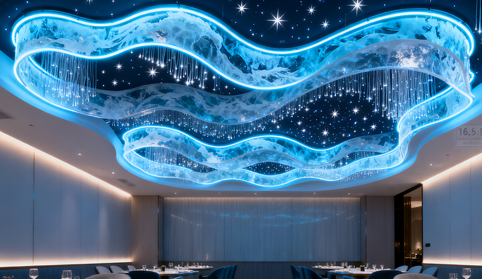 Low voltage neon ceiling designs