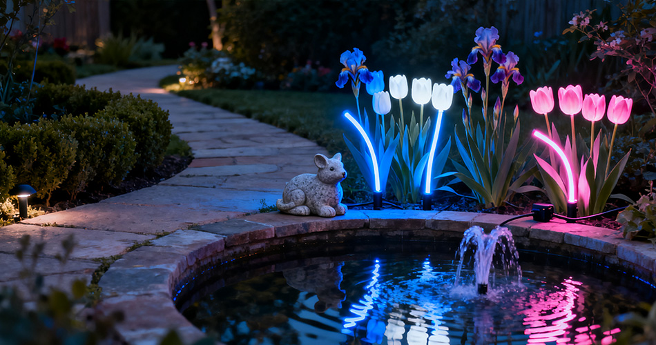 Safe low voltage neon garden lights