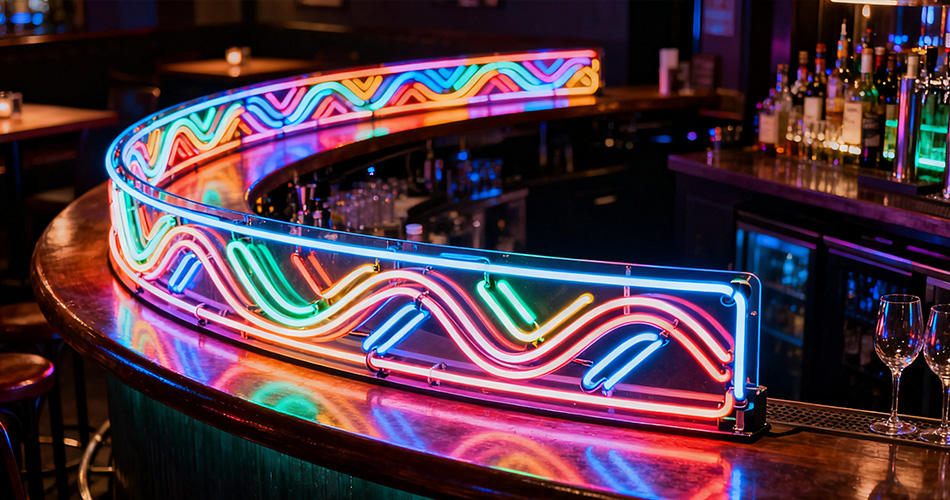 Bendable neon for curved signage